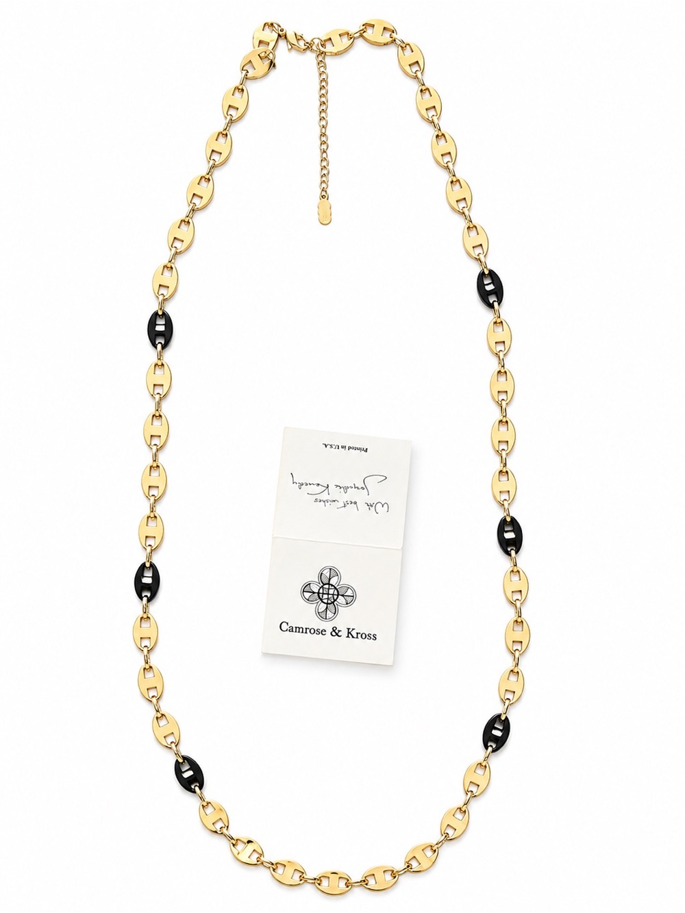 Camrose & Kross Gold and Black Link Necklace